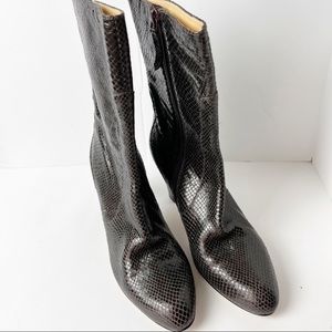 Cole Haan brown snakeskin boots